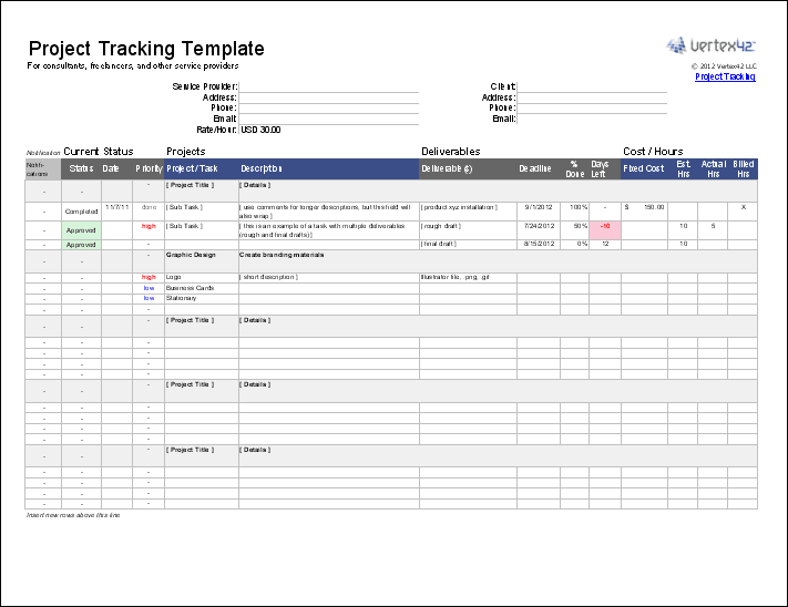 Excel Template Project Management